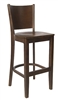 Wood  Grain Curved Back Bar Stool