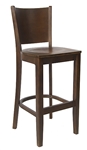 Wood  Grain Curved Back Bar Stool