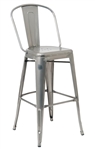 67 Clear Finish Steel Industrial Metal Bar Stool