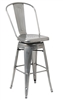 67 Clear Finish Metal Swivel Bar Stool