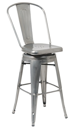 67 Clear Finish Metal Swivel Bar Stool