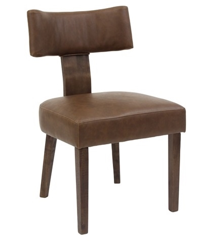 Modern Upholstered Brown Vinyl Chair