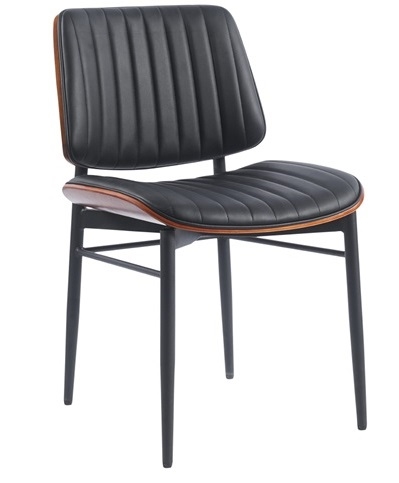 Modern Upholstered Channel Metal Chair