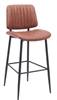 Modern Upholstered Channel Metal Bar Stool