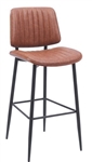 Modern Upholstered Channel Metal Bar Stool