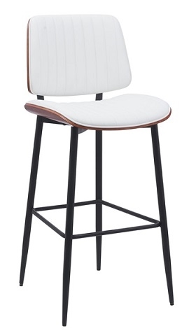 Modern Upholstered Channel Metal Bar Stool