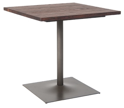 Walnut Wood  Distressed  Tabletop w/ Square Base