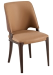 Upholstered Brown Wood Metal Chair