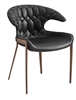 Upholstered Tuft Black Wood Grain Chair