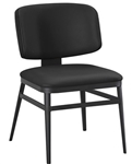 Upholstered Black Vinyl Metal Chair