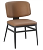 Upholstered Camel Vinyl Metal Chair