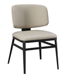 Upholstered Cream Vinyl Metal Chair