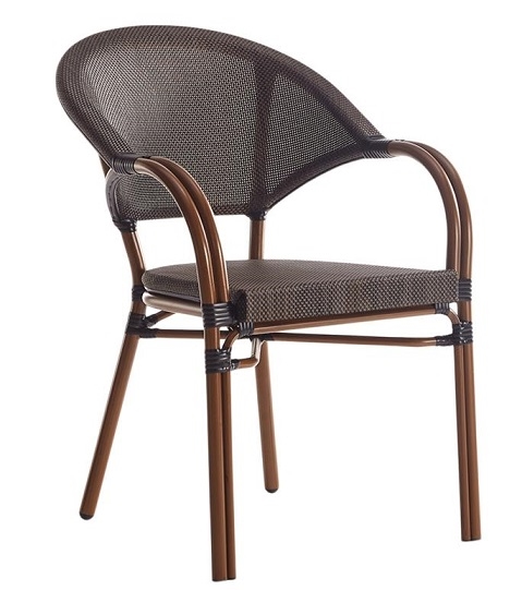 Grey  Rattan Aluminum Arm Chair