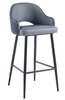 Upholstered Grey Arm Bar Stool