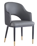 Upholstered Grey Lounge Arm Chair