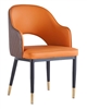 Vintage Upholstered Orange Metal Arm Chair