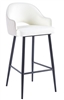 Upholstered White Black Steel Arm Bar Stool