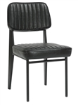 Black Metal  Frame with Black Upholstered Chair