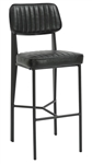 Black Metal  Frame with Black Upholstered bar stool