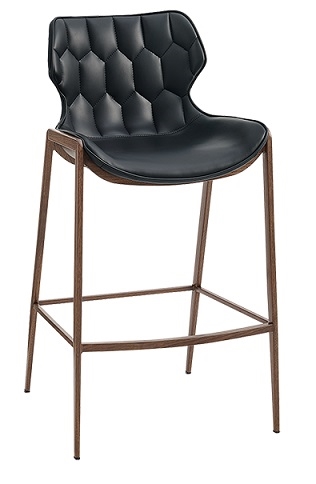 Black Tuft Upholstered Bar Stool