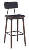 Black Padded Wood Grain Brown Bar Stool