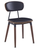 Black Padded Wood Grain Brown Chair