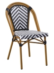 Black White Rattan  Aluminum Chair