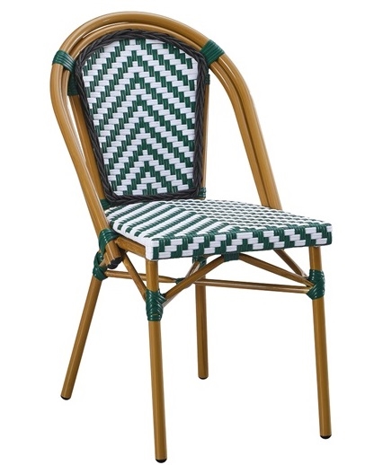 Emerald Green Rattan Aluminum Chair