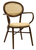 Brown Cane Weave Aluminum Outdoor Arm Chair