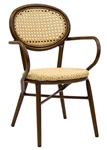 Brown Cane Weave Aluminum Outdoor Arm Chair