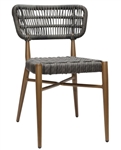 Grey Rope Weave Outdoor Brown Frame Chair