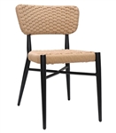 Natural Rope Patio Chair with Black Frame