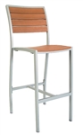 Teak Synthetic Teak Slat Wood Side Bar Stool with Grey Finish @ affordable price