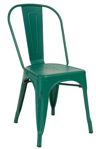 Industrial  Antique Metal Chairs:  Green