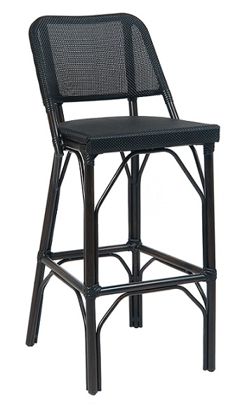 Black Rattan Bistro Dining Bar Stool