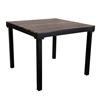 Teak Brown Tabletop 36 x 36 Black Steel Frame