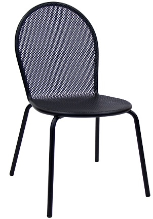 Black Mesh Metal Outdoor Restaurant Chair