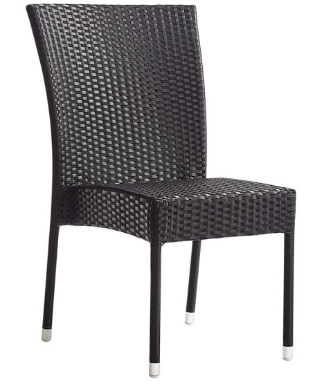 Outdoor Black Wicker Weave Dining Chair