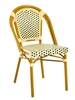 Rattan Chair with Yellow  Frame w/ Black and White Chair Braid Trim