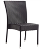 Coffee Wicker Weave Patio Dining Chair