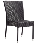 Coffee Wicker Weave Patio Dining Chair